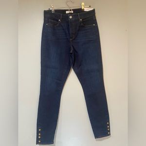 Loft button, ankle skinny jeans, size 10 tall